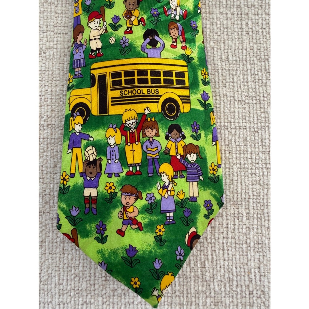 Fratello Hand Made Neck Tie Back to School Bus Driver Teacher Children Novelty